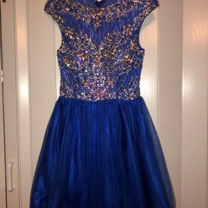 Blue with Sequins Formal Dress